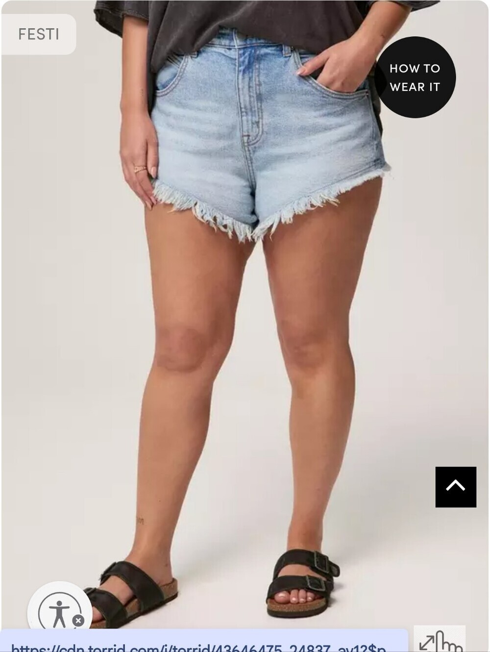 TORRID 14 Festi 3'' Ultra High-Rise Cheeky Denim Short